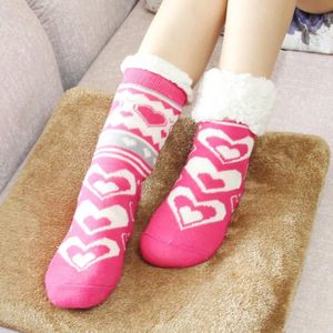 Winter Warm Sokken Extra Warm Thermische Fleece Indoor Sokken Stretchy Voor Winter Dikke Pluche Thuis Anti Slip Sok Kerst