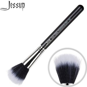 Jessup Duo Fibre Powder Blush Single Make-Up Borstel 1Pc Fibre Haar Zwart-Zilveren Houten Handvat Professionele Schoonheid Cosmetische tool 159