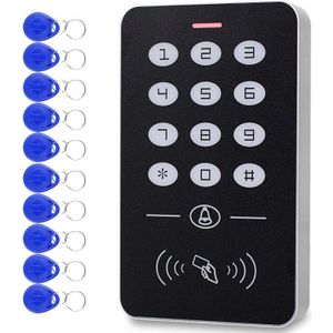 Standalone 125Khz Rfid Toetsenbord Toegangscontrole Toetsenbord Waterdicht Cover Controller 10 Stuks Keyfobs Voor Deur Toegangscontrole Systeem
