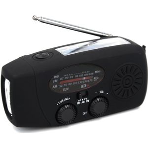 Solar Hand Crank Radio Ontvanger Mini Draagbare Am/Fm Weer Radio Met Multifunctionele Zaklamp Noodstroomvoorziening/Bank