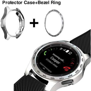 Soft Cover Voor Samsung Galaxy Horloge 46Mm Case Gear S3 Frontier Bumper + Metalen Styling Smart Horloge Beschermende Shell
