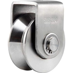 2 Inch V Type Katrol Roller 304 Rvs Schuifpoort Roller Wiellager Voor Material Handling En Moving