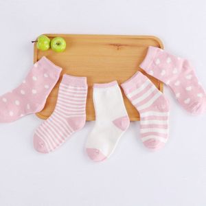 5Pairs Kinderen Sokken Leuke Lente Herfst Jongens Meisjes Sokken Baby Katoenen Sokken Cartoon Kinderen Sokken Voor 0-8T
