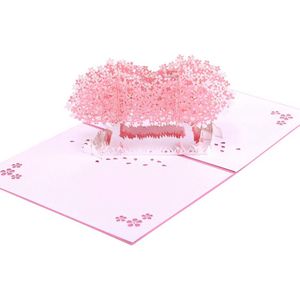 3D Kersenbloesem Pops-Up Kaart Handgemaakte Wenskaarten Cadeau Voor Graduation Verjaardag Bruiloft Lente BV789