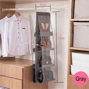 8 Zakken Vouwen Opknoping Handtas Purse Opslag Grote Clear Houder Anti-stof Organizer Rack Haak Hanger Rack Bag