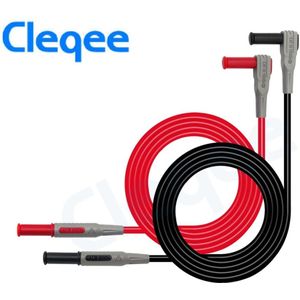 Cleqee P1033 Multimeter Test Kabel Spuitgiet 4Mm Banaanstekker Test Lijn Rechte Gebogen Test Kabel