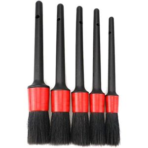 5 Stks/set Natural Boar Zacht Haar Borstel Wasstraat Slit Seat Opknoping Detaillering Borstels Schoon Gereedschap
