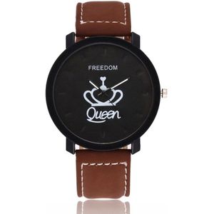 Relogio Koppels Horloge Koning & Koningin Lederen Quartz Horloge Heren Dames Mode Sport Klok Mannen Vrouwen Horloges