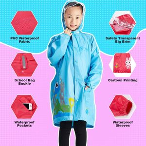 Qian 3-9 Jaar Oude Ondoordringbare Milieuvriendelijke Kinderen Regenjassen Kids Regenkleding Licht Gewicht Regenkleding Poncho Mouwen Regen jas