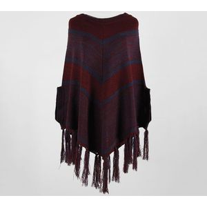 Herfst winter strip Mantel sjaal Trui gebreide truien vrouwen Omzoomd mantel sjaal geometrische kleuraanpassing truien vrouwen