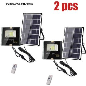 Solar Light Lamp Schijnwerper Lichten Leds Outdoor Scheidbare Voor Tuin Beveiliging Waterdichte Draadloze Wandlamp Indoor Afstandsbediening Timer