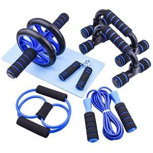 7Pcs Push-Up Set Rope Skipping Buik Wiel Training Apparaat Hand Gripper Spieren Oefening Rally Home Gym Fitness apparatuur
