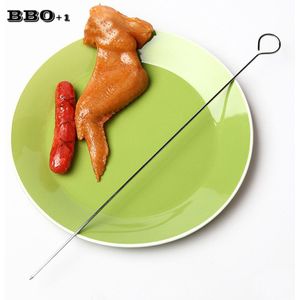 10Pcs 13.7 &#39;&#39;(35Cm) metaal Ijzer Barbecue Spiesjes Set Kebab Kebob Stok Bbq Rek Spiesjes W/Ring-Tip Handvat Barbecue Sticker