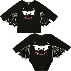 1-5Y Baby Meisje Jongen Lange Mouwen Halloween Vleermuis Kleren Romper T-Shirt Outfits Lente Mode Cartoon Bat Kids Tops T-Shirt