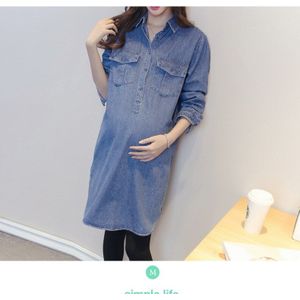 Lange Denim Moederschap Blouse Tops Zwangerschap Kleding Voor Zwangere Vrouwen Kleding BB213