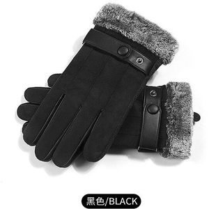 Mannen Business Winter Outdoor Handschoenen Met Fleece Verdikking Dubbele Laag Winddicht Warm Rijden Sport Antislip Touch Screen glov