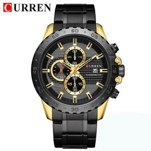 Curren 8334 Mannen Horloge Top Brand Luxe Gouden Mannelijke Horloges Chronograaf Goud Man Horloge Relogio Masculino