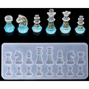 Siliconen Mal Voor Hars Internationale Schaken Vorm Siliconen Uv Hars Diy Klei Epoxyhars Hanger Mallen Voor Sieraden