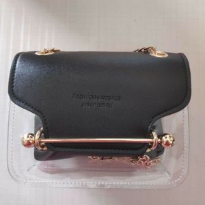 Vrouwen Gouden Ketting Kleine Vierkante Schoudertas Clear Transparante Pu Composiet Messenger Bags Vrouwelijke Handtassen