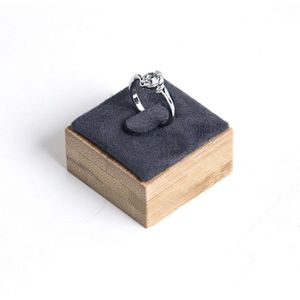 Houten Ringen Houder Mode Ring Houder Bamboe Houtnerf Sieraden Display Prop Ring Display Stand 1pc