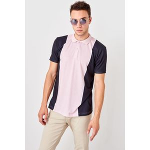 Trendyol Roze Gebreide Verticale Lijn Detaylı Polo Hals T-shirt TMNSS19PO0033