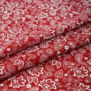 Rode Onderkant Paisley Pure Katoen Stof Voor Dress Shirt Bazin Riche Getzner Tissu Telas Por Metro Afrikaanse Tissus Stoffen Tecidos