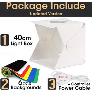 Folding Photo Studio Light Box Mini Photobox Softbox Met Led Lamp Fotografie Desktop Lightbox Achtergrond Draagbare