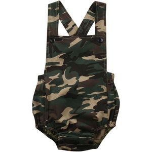 Mouwloze Camouflage Romper Jumpsuit Voor Baby Boy