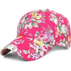 Rose Bloemenprint Baseball Cap Voor Vrouwen Mannen Sport Snapback Caps Ademend Mesh Hoeden Casual Golf Hoed Zon Gorras