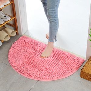 Badkamer Slaapkamer Half Ronde Tapijt Semi Cirkel Machine Wasbare Rubber Terug Mat Faroot Zachte Chenille Anti-Slip Tapijt