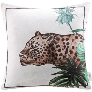 Dunxdeco Kussenhoes Decoratieve Kussensloop Amerikaanse Stijl Tropische Regenwoud Planten Luipaard Print Coussin Modern Room Decor