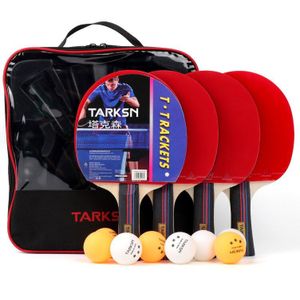 Tarksn 4 Tafeltennis Rackets 8 Ballen Set Dubbele Gezicht In Rubber Professionele Lichtgewicht Pingpong Vleermuizen Training Accessoires 12 Stuks