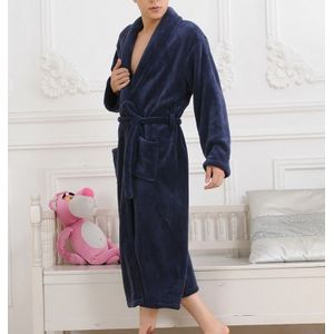 Coral fleece badjas nachtkleding badjassen badjas mannelijk lounge 48 Donkerblauw