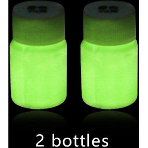 2 Flessen Geel Groen Lichtgevende Verf Glow In The Dark Voor Diy Home Party Decoratie Fosfor Pigment Acryl Fluorescerende Verf