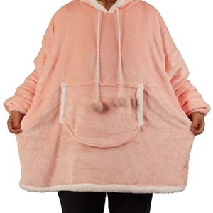 Hooded Sweatshirt Wearable Deken Fleece Trui Met Voorvak En Pocket Zachte Warme Gezellige Kleding