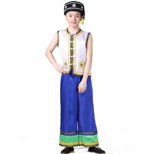 Miao Hmong Kleding Mannen Hmong Kostuums Chinese Folk Dance Kinderen Miao Kostuums Zhuang Dai Dans met Hoed