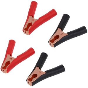 4X Auto Alligator Clips Accuklemmen Crocodile Clip 100A Rood + Zwart