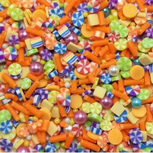 100G Polymeer Klei Sprinkles Kleurrijke Bloem Snoep Voor Diy Ambachten Tiny Leuke Plastic Klei Accessoires Scrapbook Telefoon Deco