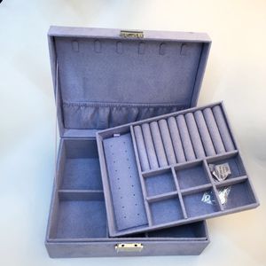 Double-Layer Fluwelen Doos Europese Sieraden Opbergdoos Grote Ruimte Sieraden Houder Geschenkdoos