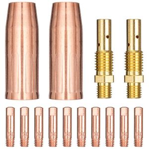 14Pcs Contact Tips Gas Nozzles Verbruiksartikelen Kit Voor Tweco Mini /1 &amp; Lincoln Magnum 100L Mig Lasapparaat kit