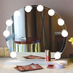 Make-Up Spiegel Ijdelheid Led Licht 10 Lampen Dimbaar Vanity Gloeilampen Voor Kaptafel Badkamer Spiegel Licht Armatuur Usb DC5V