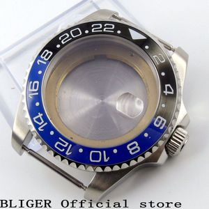 Bliger 40 Mm Luxe Top Brand Rvs Case Saffierglas Keramische Bezel Horloge Case Fit Eta 2836 Automatisch Uurwerk