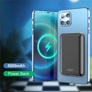 Caseier Magnetische Draadloze Oplader 5000Mah Mini Power Bank Voor Iphone 12 Pro Max Magnetische Externe Batterij Draagbare Powerbank