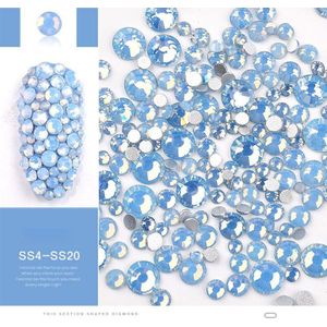 1 Pack Opal Nail Art Rhinestone Decoraties Glitter Gemengde Size (SS4-SS20) crystal Kleurrijke Glazen Gems 3D Manicure Accessoire Gereedschappen