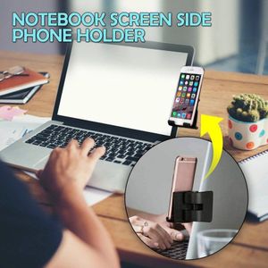 Smart Mobiele Clip Houder Voor Desktop Monitor Screen-Side En Laptop Mount Houder Voor Screen Tablet Beugel Mobiele Telefoon houder