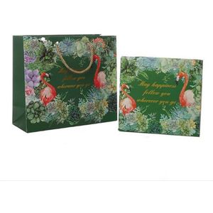 Flamingo Box Set Bruiloft Hand Box Favor Candy Bag Persoonlijkheid Souvenir Party Papieren Zakken Pak Pack