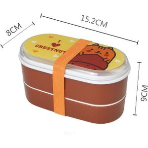 Cartoon Gezonde Plastic Lunchbox 600Ml Bento Dozen Voedsel Container Servies Lunchbox Bestek