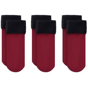 3 Pairs Winter Warm Vrouwen Sokken Effen Kleur Dikker Thermische Sokken Zachte Plus Fluwelen Sokken Casual Sneeuw Sokken Thuis Vloer zwarte Sok