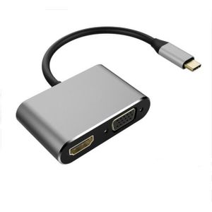 USB Type-C HUB USB C naar HDMI 4 K VGA Combo Adapter Converter voor Laptop Macbook Air Pro Google Chromebook Pixel Samsung