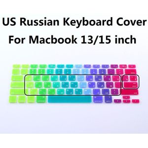 Voor Macbook Air Pro Retina 13 15 Regenboog Computer Toetsenbord Protector Eu Euro Us Versie Rus Russische Keyboard Cover